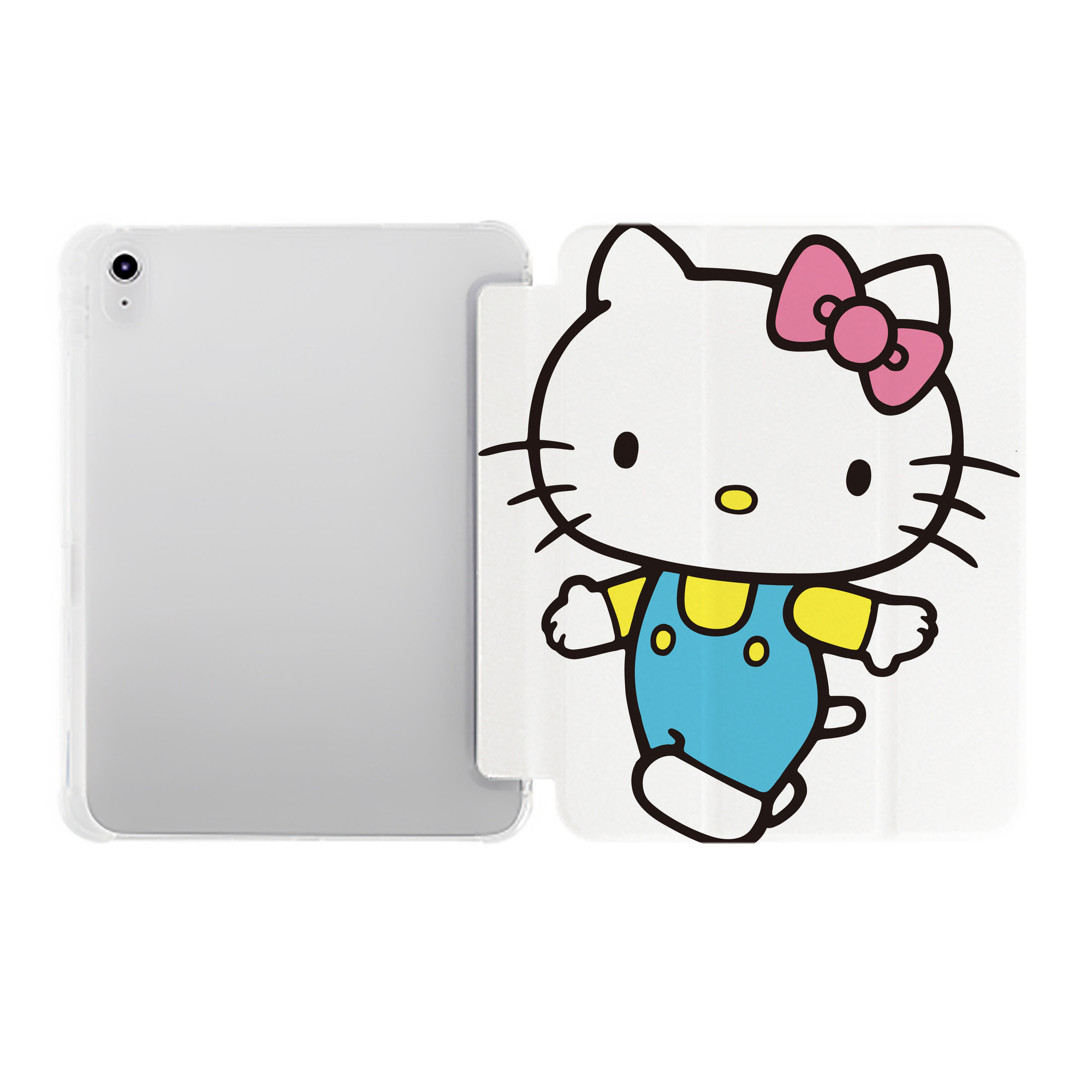 （画像用） Hello Kitty ハローキティ IPad ケース ペン収納付き 三つ折りスタンド PUレザー×シリコン 対応機種9.5/10.5/10.9インチ